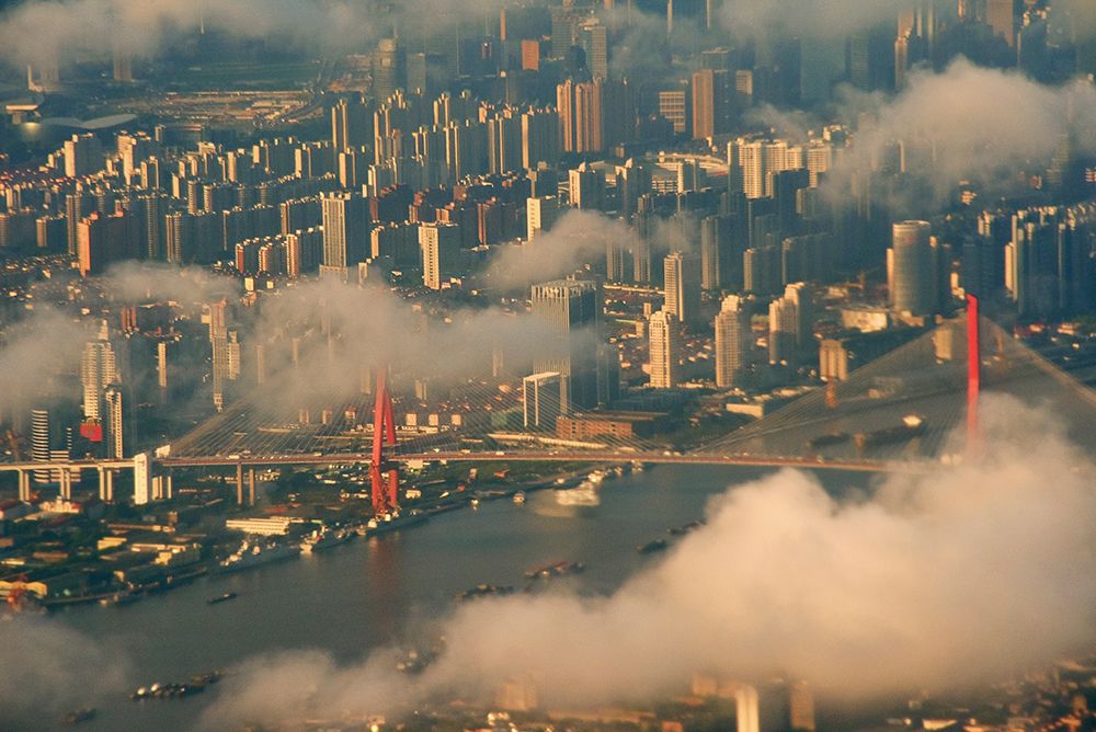 Aerial view of Shanghai-China art print by Keren Su for $57.95 CAD